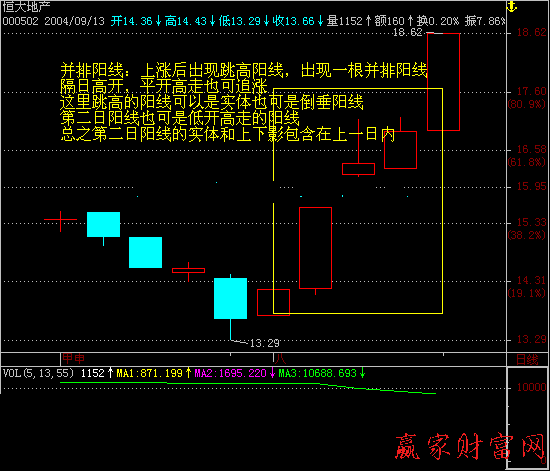k线中的并排阳线形态