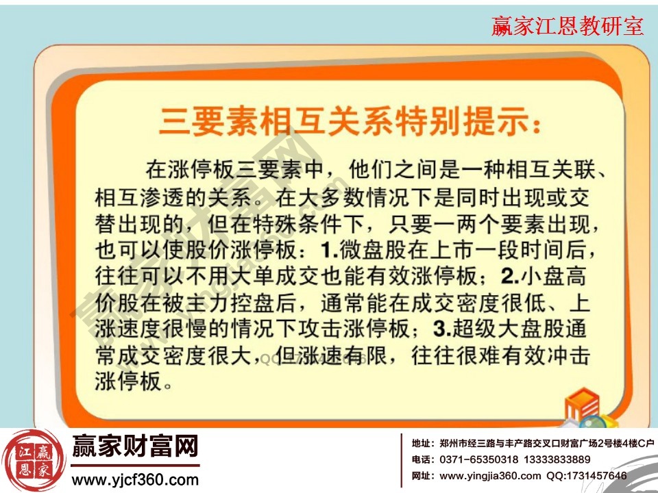 盘口语言的三要素