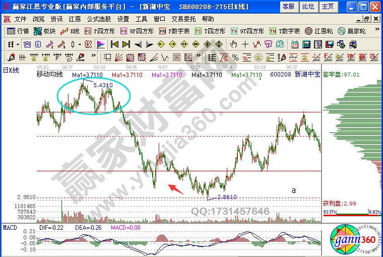 新湖中宝筹码分布