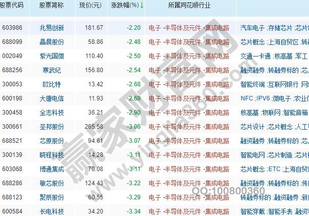 集成电路上市公司